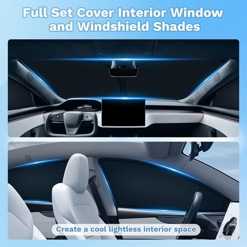 KUST Car Window Shades for Ford F-150 2021-2025 2026 (4-Door) Windshield Sun Shade Side Window Cover UV Block Privacy Protection F150 Accessories for Camping Blackout Rear Back Full Set 5PCS - Image 2